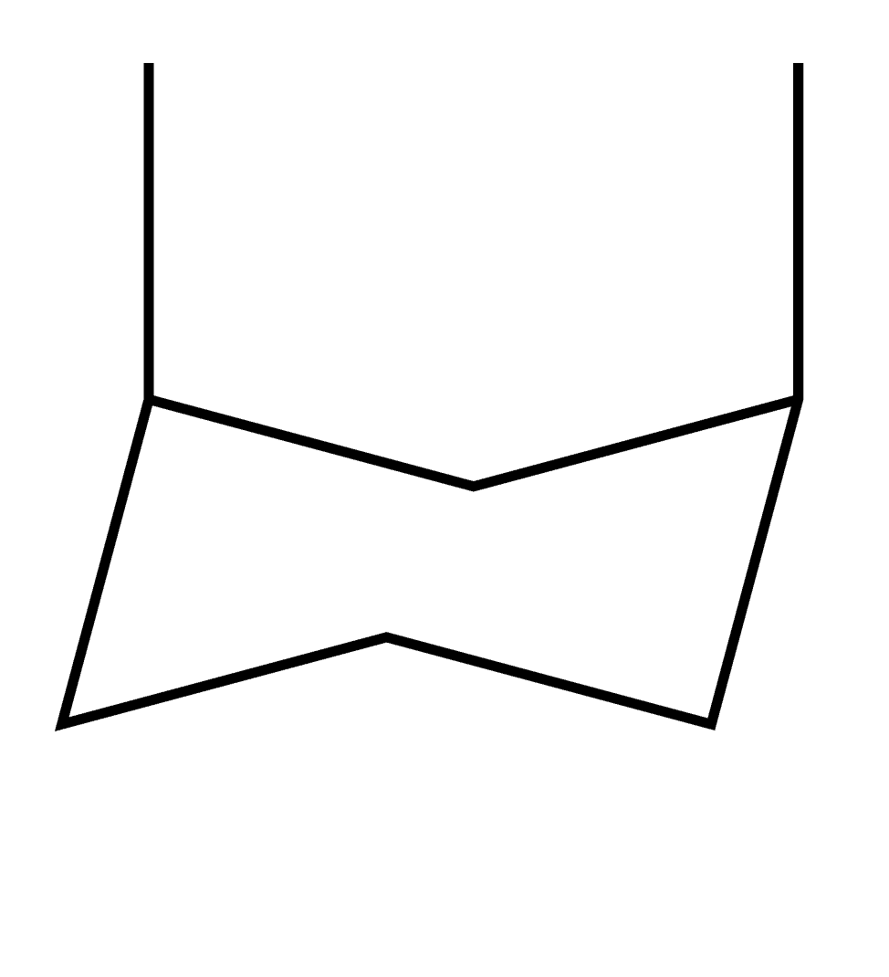 Cyclohexane chair highlighting 1,3-diaxial steric interactions between an axial substituent and axial hydrogens