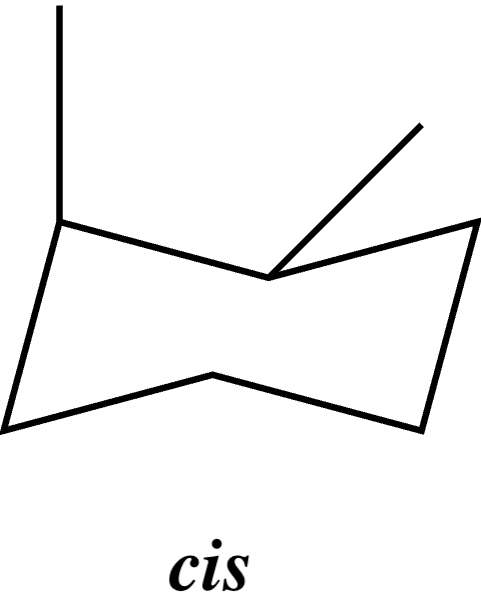 Cis-1,2-dimethylcyclohexane shown in both chair conformations