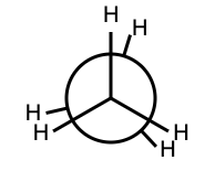 Ethane Newman projection in eclipsed conformation