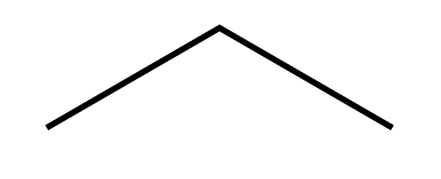 Propane line-angle structure for Newman projection practice down C1-C2