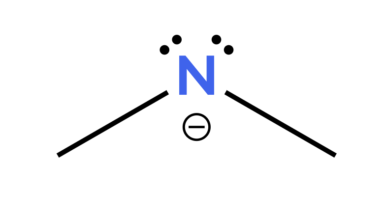 Negative nitrogen with 2 bonds and 2 lone pairs