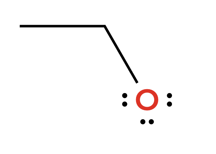 Oxygen with 1 bond and 3 lone pairs