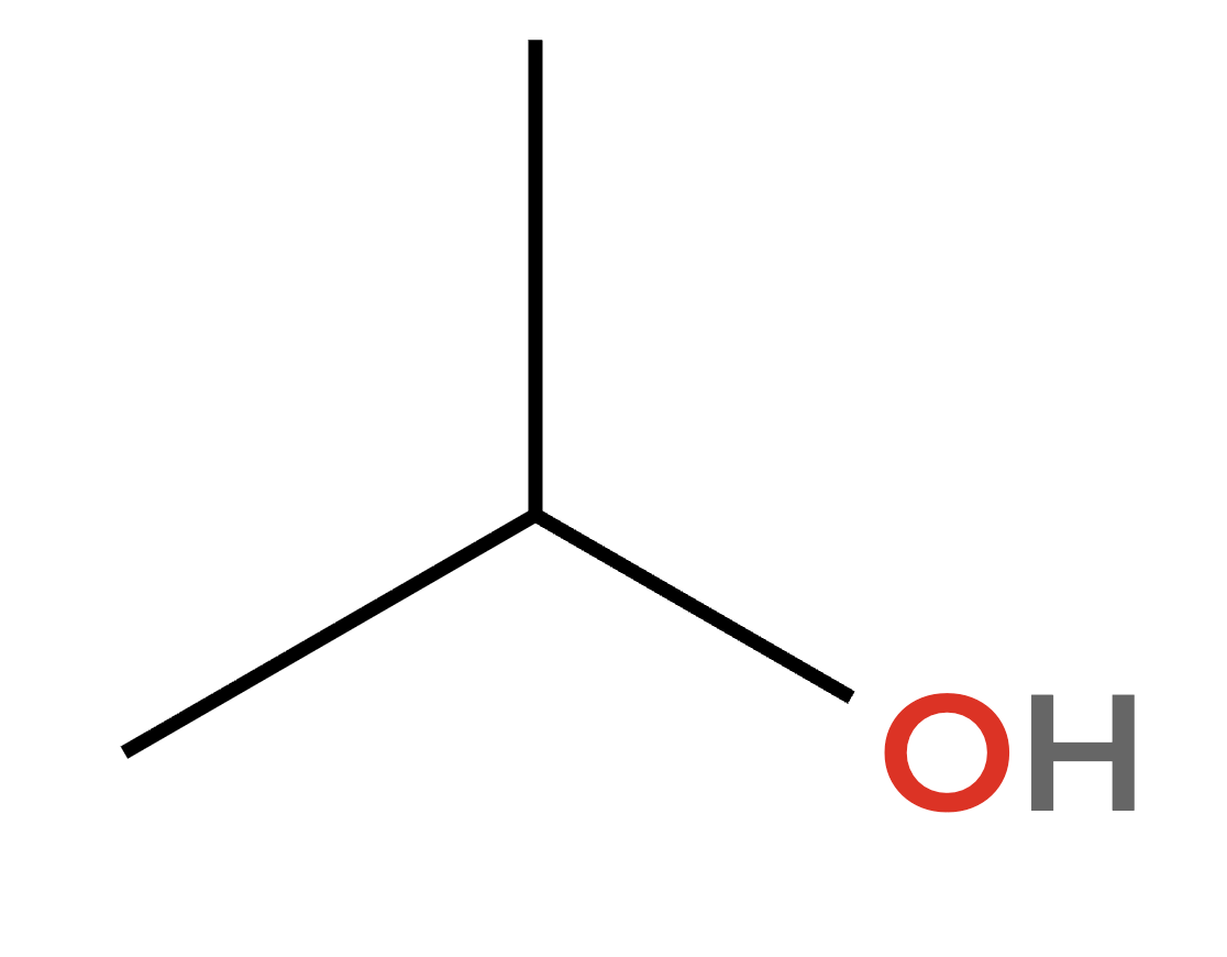 Alcohol functional group showing R-OH