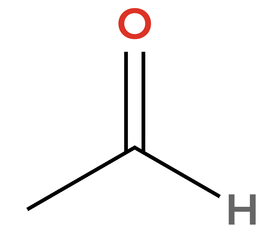 Aldehyde functional group showing R-CHO