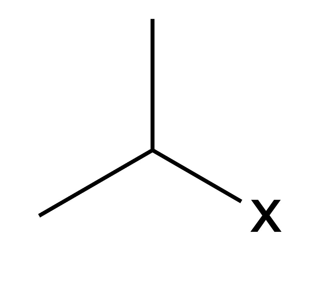 Alkyl halide functional group showing carbon bonded to a halogen