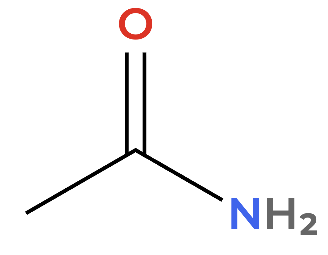 Amide functional group showing R-CONH2