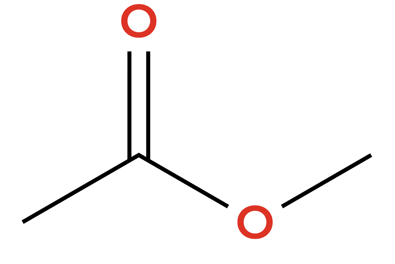 Ester functional group showing R-COOR