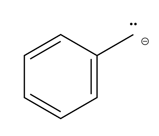 Benzylic anion — CH2- group attached to benzene ring with alternating double bonds