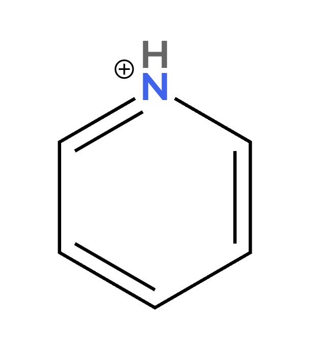 Protonated pyridine — N-H+ in aromatic ring with alternating double bonds