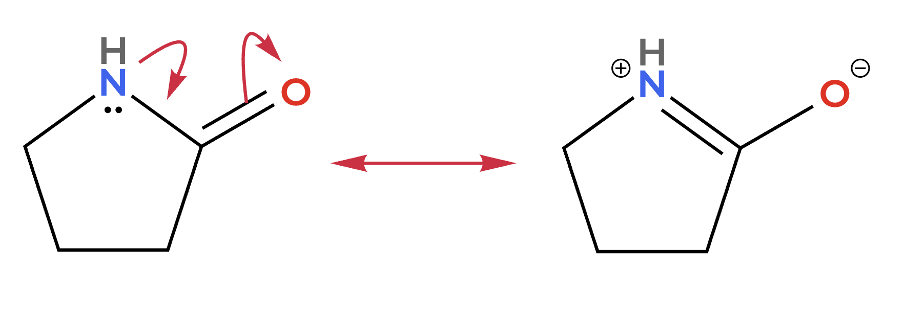 Resonance structure after electron movement where the formal charge was not redrawn on the new atom
