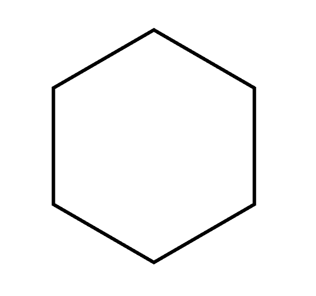 Cyclohexane — regular hexagon bond-line with no substituents