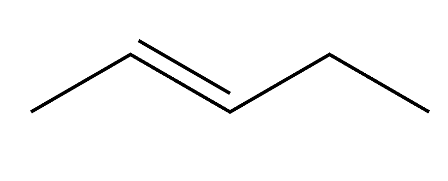 Pent-2-ene — five-carbon chain with a C=C double bond between C2 and C3